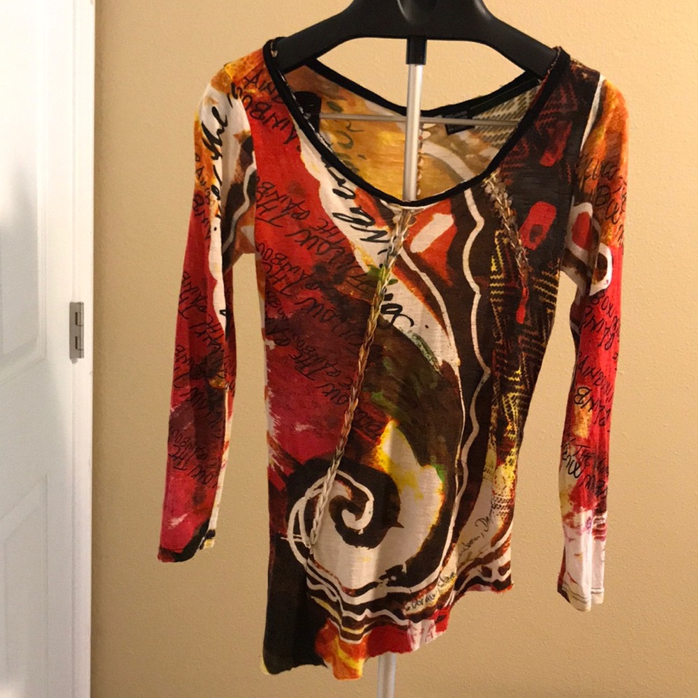 Long sleeve asymmetrical top